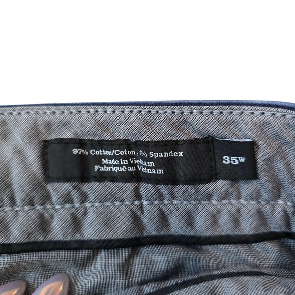 Nordstrom Mens Shop Navy Blue Stretch Cotton Blend Chino Shorts 35W - Picture 5 of 6